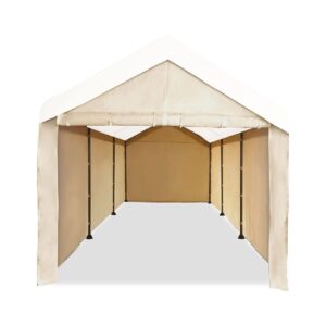 Caravan Canopy CVAN12002110160 Mega Domain Carport 4 Sidewalls, Tan