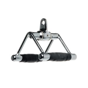Power Systems Premium Revolving Steel Low Pulley Handle Accessory Attachment with Ergonomic Handgrips for Home & Gym Strength Building