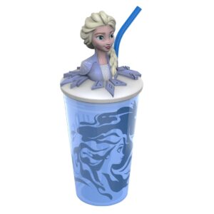 Frozen 2 Elsa 15oz Plastic Funtastic Tumbler with Straw Blue - Zak Designs