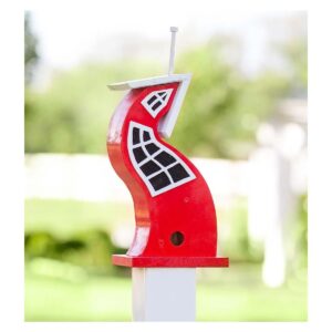 Wind & Weather Handcrafted Made in USA Gray Swaying Surrealist Wooden Birdhouse