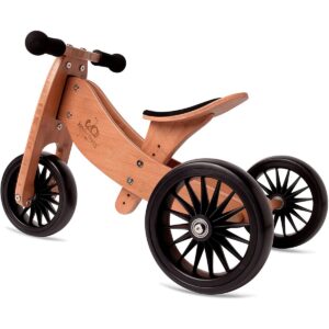 Kinderfeets Sage Green Adjustable Toddler and Kids Bike Helmet Bundle with Kinderfeets Brown Tiny Tot PLUS 2-in-1 Balance Trike Tricycle
