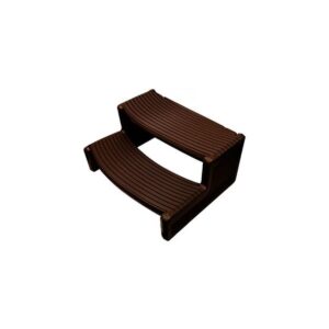 Confer Plastics Resin Multi Purpose Outdoor Non Slip Portable Spa and Hot Tub Handi-Step Deck Patio Steps Accessories, Espresso