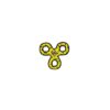 Tuffy Junior 3-Way Bone Print Tug Dog Toy - Yellow - S/M
