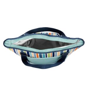 Oniva Topanga 19qt Cooler Tote Bag - Sky Blue with Multi Stripe Pattern