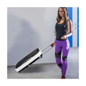 Hurtle HURVBTR36 Vibration Platform Machine Plate Trainer Board with Resistance Bands for Home Body Exercise Workout and Fitness Training, Black