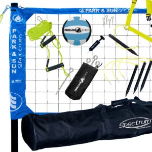 Park & Sun Sports Spectrum Pro Professional Portable Outdoor Tournament Sand Volleyball Net Set with Accessories