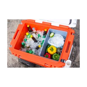 RovR RollR Portable Rolling Outdoor Insulated Cooler with Wheels for Camping, Beach, Picnics, 45 Quart, Orange