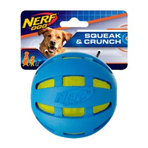 NERF Nerf Checker Crunch Ball Dog Toy - Blue/Green - L
