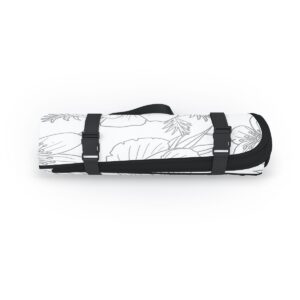 Emanuela Carratoni Line Art Floral Theme Picnic Blanket - Deny Designs