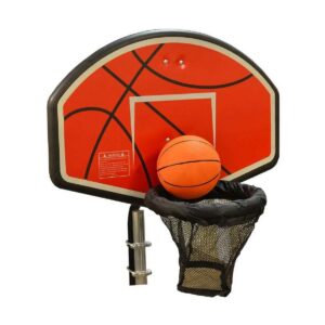JumpKing Trampoline Basketball Hoop with Attachment and Inflatable Basketball