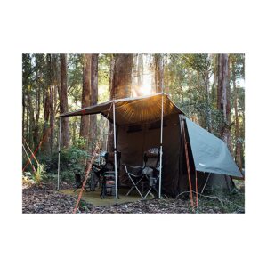Oztent RV-5 Heavy Duty Waterproof 5-6 Person Instant Set Up Family Camping Tent Shelter with Attached Sun Awning, Green