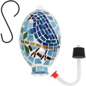 Sunnydaze Decor Bluebird Mosaic Glass Bird Feeder - Blue - 6"