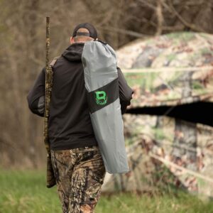 Barronett Blinds HD4 Outdoor Portable Lightweight Folding Chair Seat for Hunting Blind with Carry Bag and Mesh Back, Gray