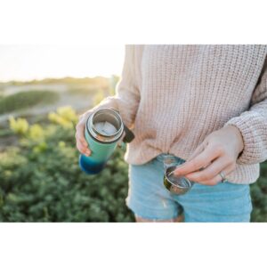 EcoVessel 24oz Insulated Stainless Steel Water Bottle with Dual Opening Lid - Blue Ombre