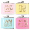 Juvale Pack of 4 Stainless Steel Flask, Hip Flasks for 5oz Liquor, 4 Trendy Colorful Designs for Wedding & Bachelorette Party Favors