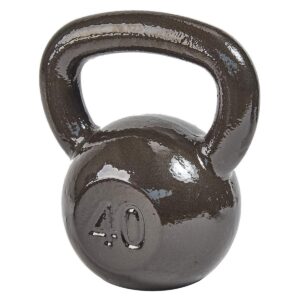 Everyday Essentials All Purpose Solid Cast Iron Single 40 Pound Kettlebell Weight with Flat Bottom and Wide Handle, For Home or Gym Workouts