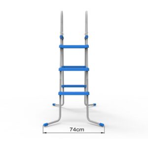 JLeisure 43 Inch 3 Step A Frame Heavy Duty Metal Steel Frame Outdoor Backyard Patio Above Ground Swimming Pool Ladder