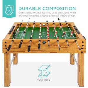 Best Choice Products 48in Competition Sized Soccer Foosball Table for Home, Game Room, Arcade w/ 2 Balls, 2 Cup Holders