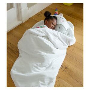 Silky Soft Fleece Unicorn Cloud Snuggle Play Mat with Attached Pillow