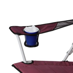 Core Heavy Duty Portable Outdoor Summer Lawn Camping Tension Folding Chair with Carrying Storage Bag, Wine