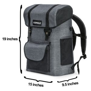 IceMule 1700-SG Urbano Portable Soft Sided Roll Top 30 Liter 20 Can Lightweight Insulated Floating Waterproof Leak Proof Backpack Cooler Bag