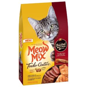 Meow Mix Tender Centers with Basted Bites with Flavors of Beef & Salmon Adult Complete & Balanced Dry Cat Food - 3lbs
