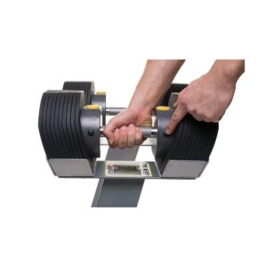 MX Select MX-55 Pro Style Adjustable Dumbbell Set w/ 10 to 55 Pound Range, Black