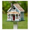 Plow & Hearth - Welcome Home Birdhouse and Pole Set, Blue