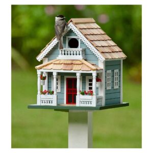 Plow & Hearth - Welcome Home Birdhouse and Pole Set, Blue