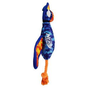 NERF Nylon Digital Camo Crinkle Wing Launching Duck Dog Toy - Orange/Blue - 16.5"