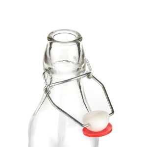 6 Swing Top Glass Bottles w/ Cleaning Brush For Kombucha Beer Brewing Clear 8 oz