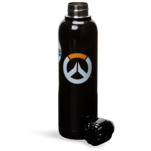 Just Funky Overwatch Logo Black Double Wall Stainless Steel Water Bottle | Holds 17 Ounces