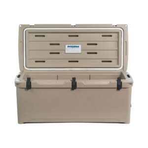 Engel 123 High Performance 108-Quart Portable Durable Rotomolded Airtight 130 Can Hard Cooler and Ice Box for Camping, Sports Events, & Fishing, Tan