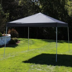 10'x10' Quick-Up Steel Frame Canopy with Carrying Bag Slate - Sunnydaze