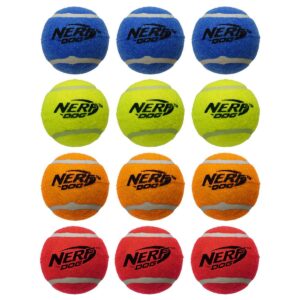 NERF Squeak Tennis Ball Dog Toy - 12pk - 2.5"