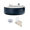Intex 28409E PureSpa Portable Bubble Jet Spa 6 Person Inflatable Round Hot Tub Bundled w/ Battery Powered Colored LED Light & Attachable Cup Holder