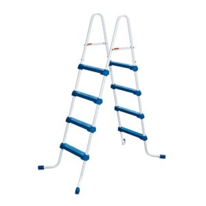 Summer Waves P54520000 52 Inch SureStep 4 Step Heavy Duty Steel Outdoor Above Ground Swimming Pool Ladder, Blue
