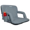Driftsun Universal Wide Deluxe 25 Inch Width Folding Stadium Reclining Bleacher Seat Chair with Back Support for Sporting Events, Gray