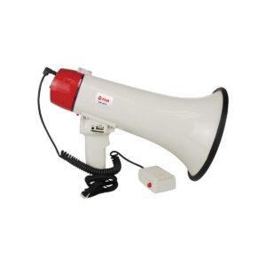 Nippon America ER-471 Rechargeable Megaphone Bullhorn Speaker PA Loudspeaker with Built In Siren, Volume Control, Audio Recorder, USB Port, 35 Watts