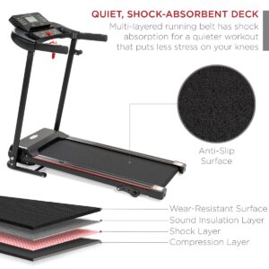 Best Choice Products Folding Treadmill with Manual Incline Fitness Workout Exercise Running Machine w/ Speakers - Black