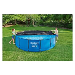 Flowclear 15 Foot Round Steel Pro MAXTM Above Ground Swimming Pool Cover, Black