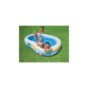 Intex 8.5’x5.25’x18” Seaside Paradise Inflatable Kiddie Pool & Electric Air Pump