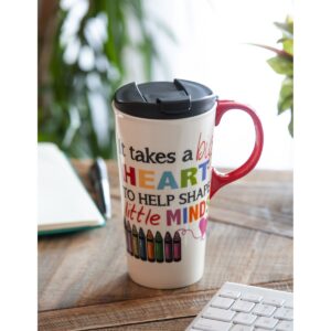 Evergreen Ceramic Travel Cup 17oz. Big Heart