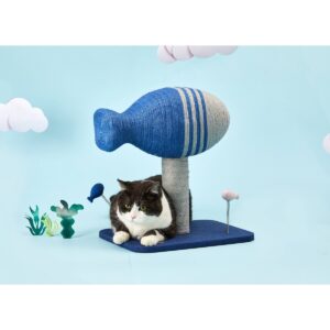 PETKIT Flying Fish Cat Scratcher - White/Blue