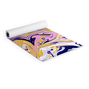 Sunshinecanteen Pink Navy Gold Marble (6mm) 24" x 70" Yoga Mat - Society6