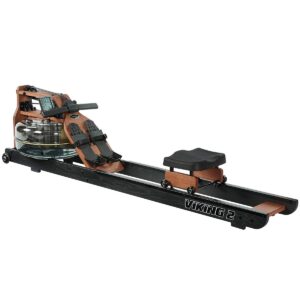 First Degree Fitness Viking II Black Reserve Indoor Rowing Machine, Black/Brown