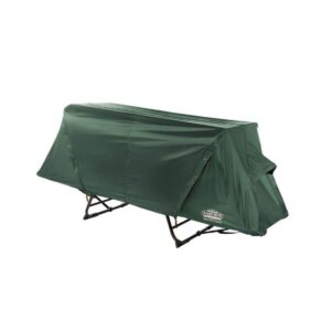 Kamp-Rite Original Portable Cot, Versatile Design Converts into Cot, Chair, or Tent w/ Easy Setup, Waterproof Rainfly & Carry Bag Included, Green