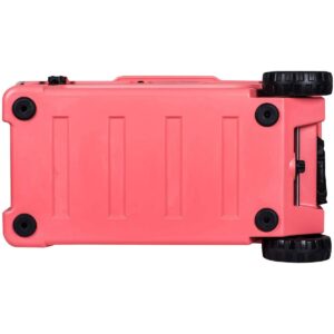 Driftsun Heavy Duty Rotomolded Thermoplastic UV Resistant Portable Rolling 70 Quart Insulated Hardside Ice Chest Beverage Cooler, Coral