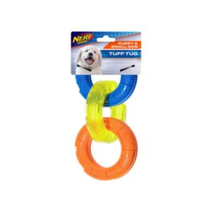 NERF TPR 3 Ring Tug Dog Toy - Green - 7.5"