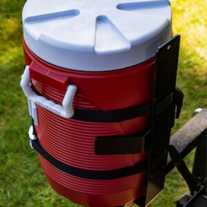 Buyers LT25 Landscaping Construction Truck and Trailer Carbon Steel Adjustable Strap Round 5 Gallon Water Cooler Rack, Black